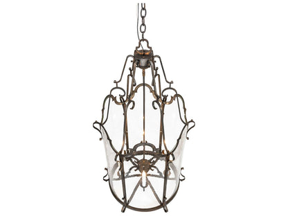 Meyda Dubrek 6-Light Blackened Steel Foyer Lantern Chandelier