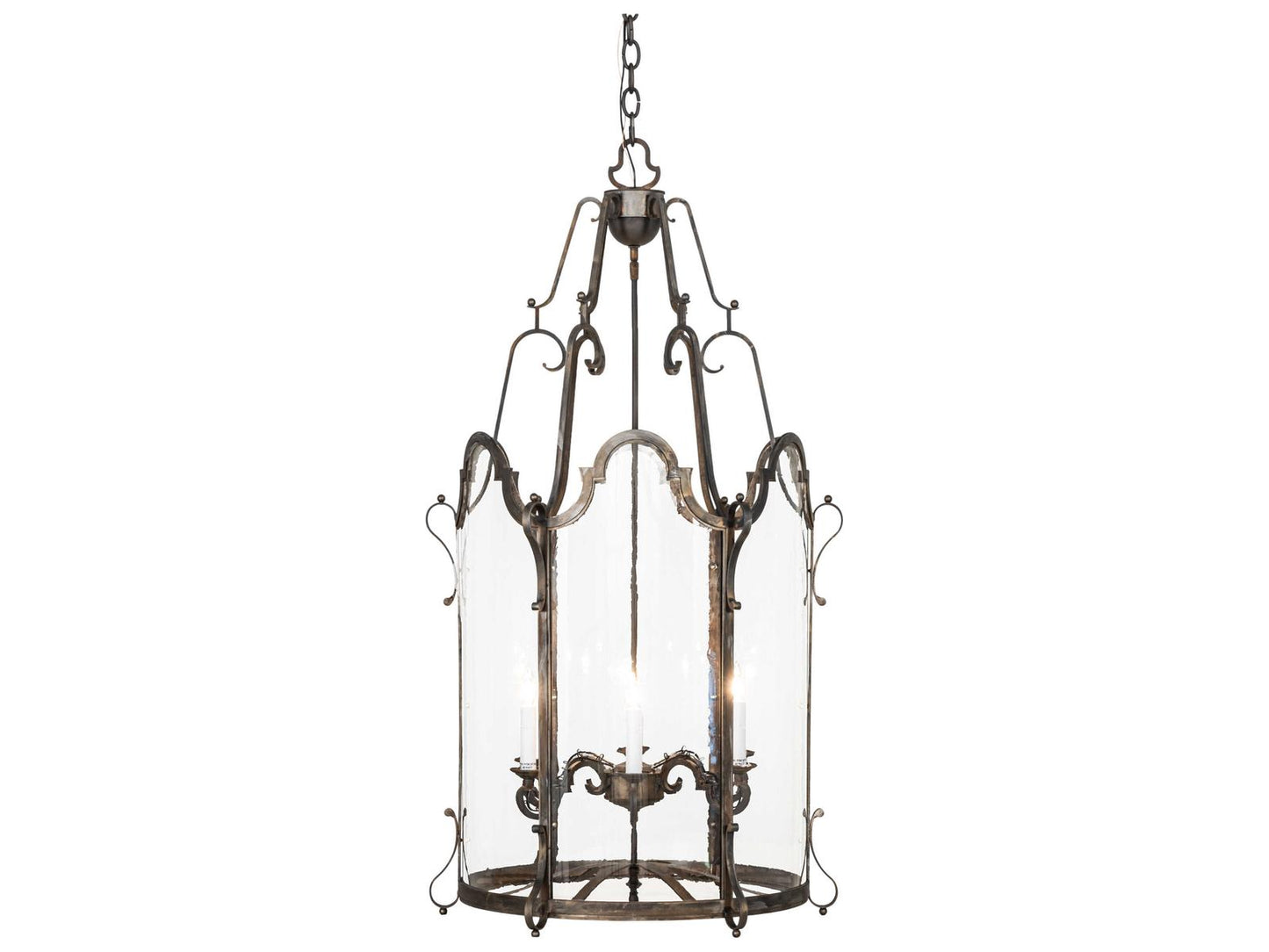 Meyda Dubrek 6-Light Blackened Steel Foyer Lantern Chandelier