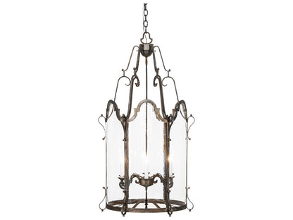Meyda Dubrek 6-Light Blackened Steel Foyer Lantern Chandelier