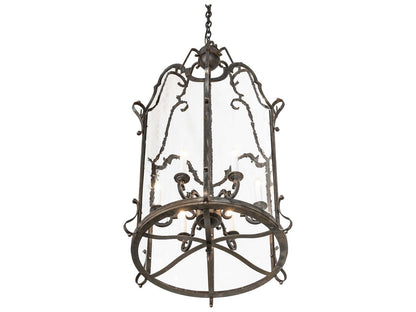Meyda Dubrek 6-Light Blackened Steel Foyer Lantern Chandelier