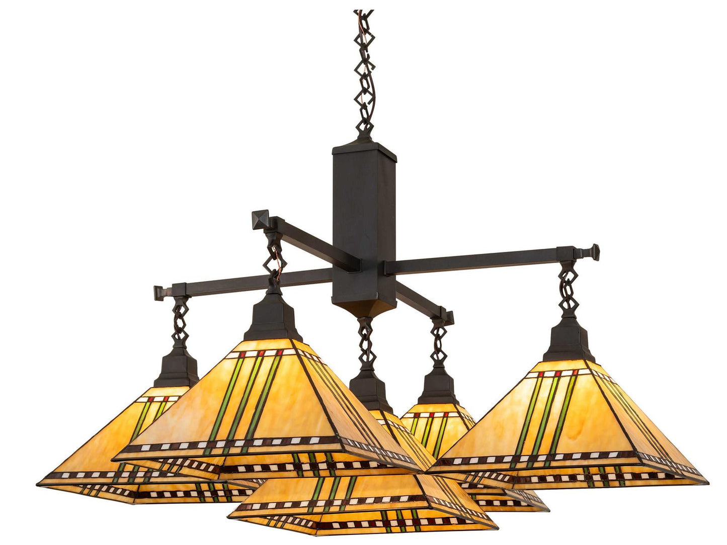 Meyda Prairie Corn 5-Light Craftsman Brown Traditional Empire Chandelier