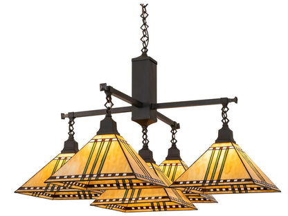 Meyda Prairie Corn 5-Light Craftsman Brown Traditional Empire Chandelier