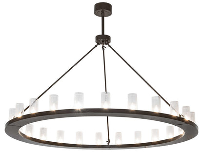 Meyda 24-Light Loxley Chandelier with Clear Seeded Glass in Timeless Bronze