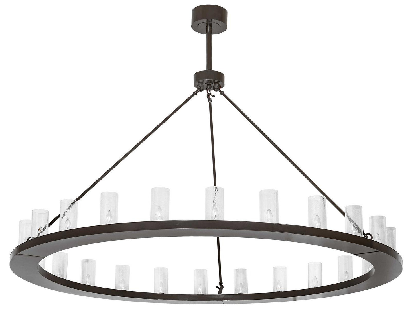 Meyda 24-Light Loxley Chandelier with Clear Seeded Glass in Timeless Bronze