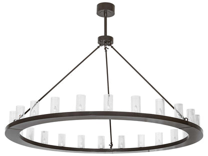 Meyda 24-Light Loxley Chandelier with Clear Seeded Glass in Timeless Bronze