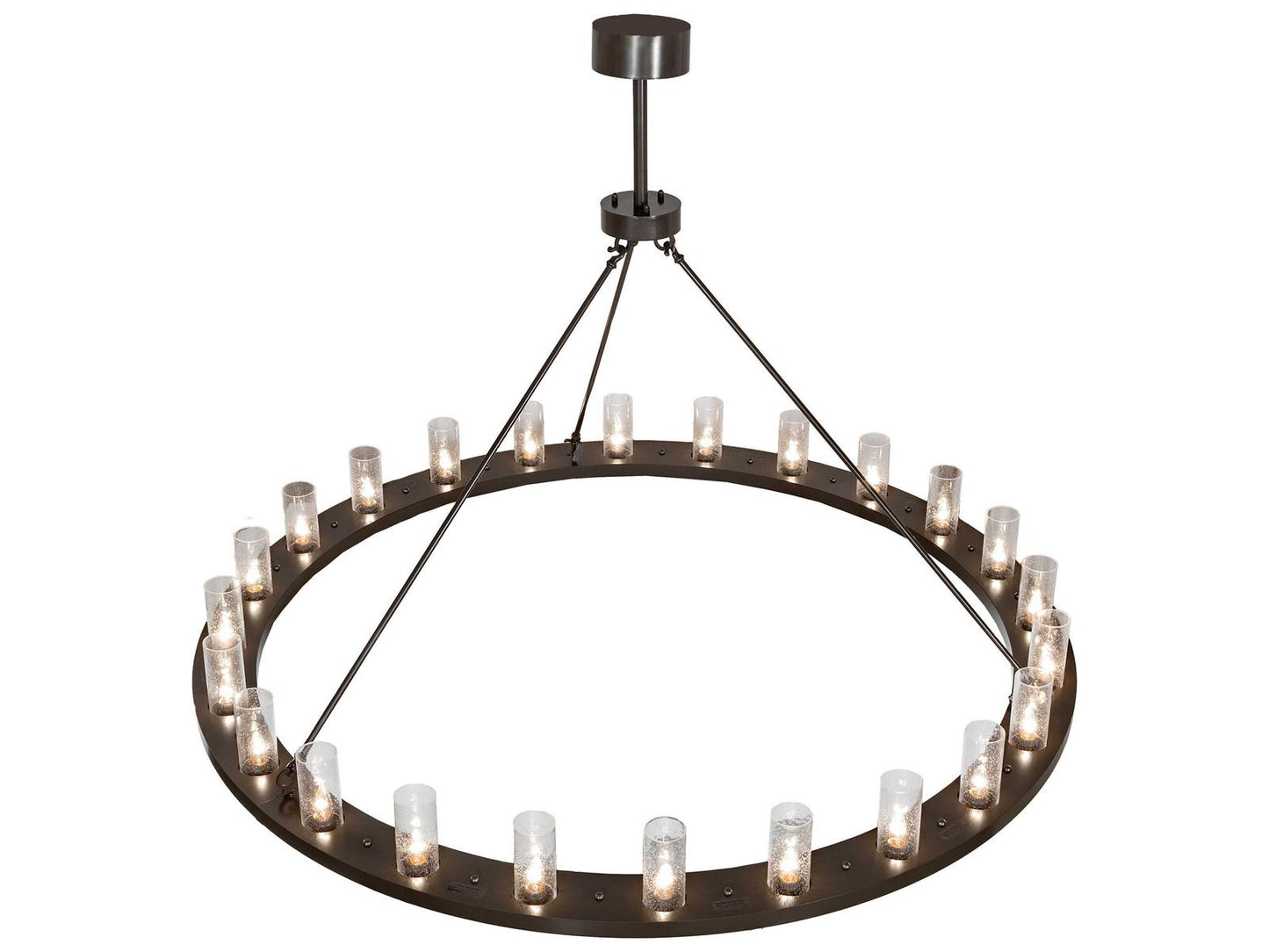 Meyda 24-Light Loxley Chandelier with Clear Seeded Glass in Timeless Bronze