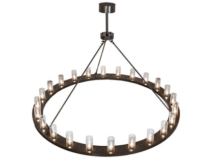 Meyda 24-Light Loxley Chandelier with Clear Seeded Glass in Timeless Bronze