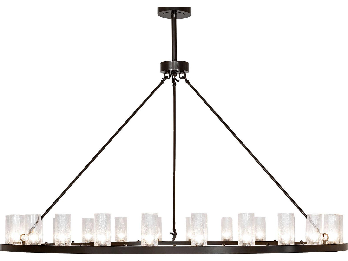 Meyda 24-Light Loxley Chandelier with Clear Seeded Glass in Timeless Bronze