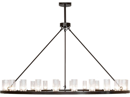 Meyda 24-Light Loxley Chandelier with Clear Seeded Glass in Timeless Bronze