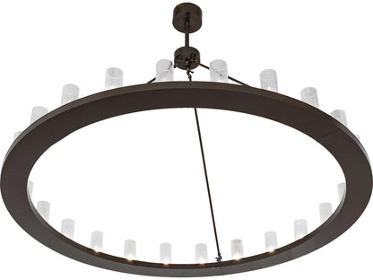 Meyda 24-Light Loxley Chandelier with Clear Seeded Glass in Timeless Bronze