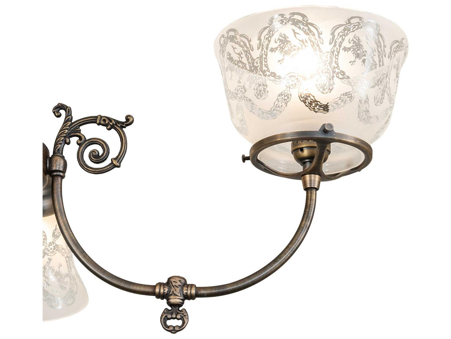Meyda Revival Gas and Electric 4-Light Chandelier in Antique Brass