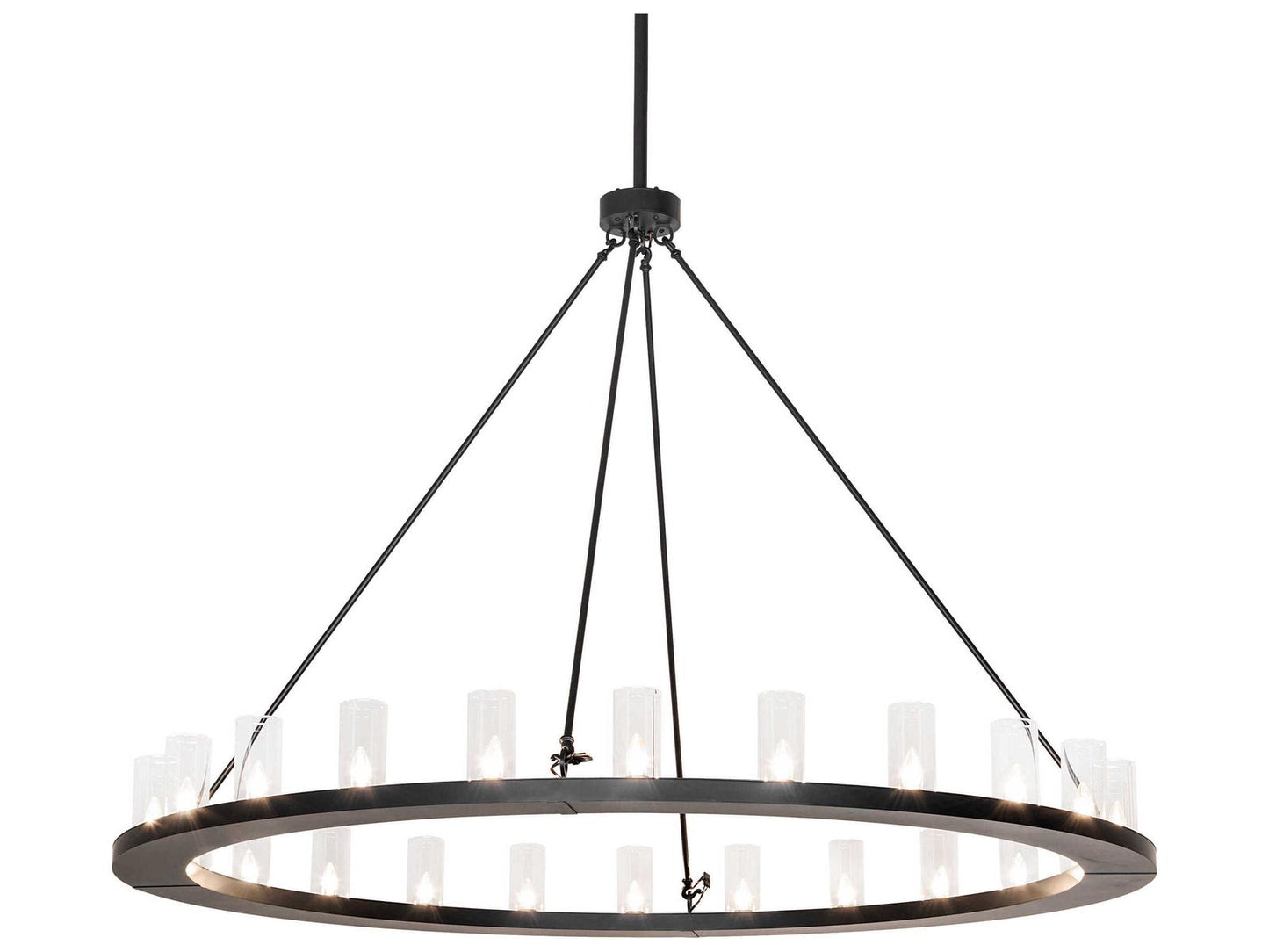 Meyda Loxley 24-Light Two-Tier Chandelier in Solar Black with Frosted Glass