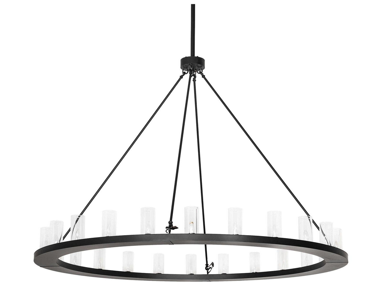 Meyda Loxley 24-Light Two-Tier Chandelier in Solar Black with Frosted Glass