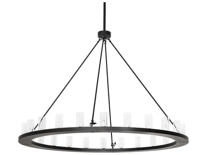 Meyda Loxley 24-Light Two-Tier Chandelier in Solar Black with Frosted Glass