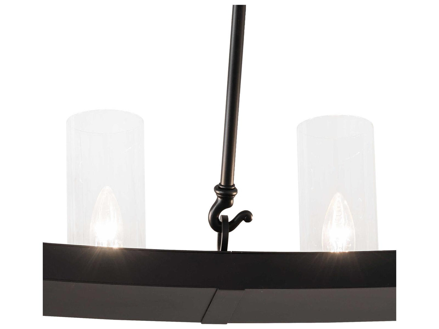 Meyda Loxley 24-Light Two-Tier Chandelier in Solar Black with Frosted Glass