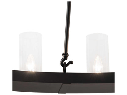 Meyda Loxley 24-Light Two-Tier Chandelier in Solar Black with Frosted Glass