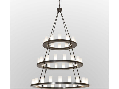 Meyda Loxley 48-Light Cylinder Tiered Chandelier in Timeless Bronze
