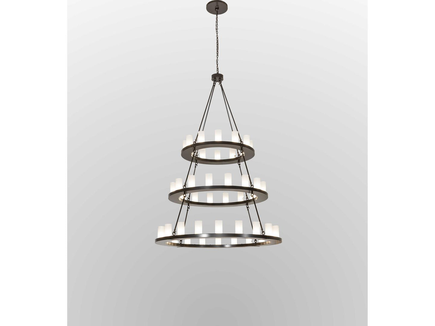 Meyda Loxley 48-Light Cylinder Tiered Chandelier in Timeless Bronze