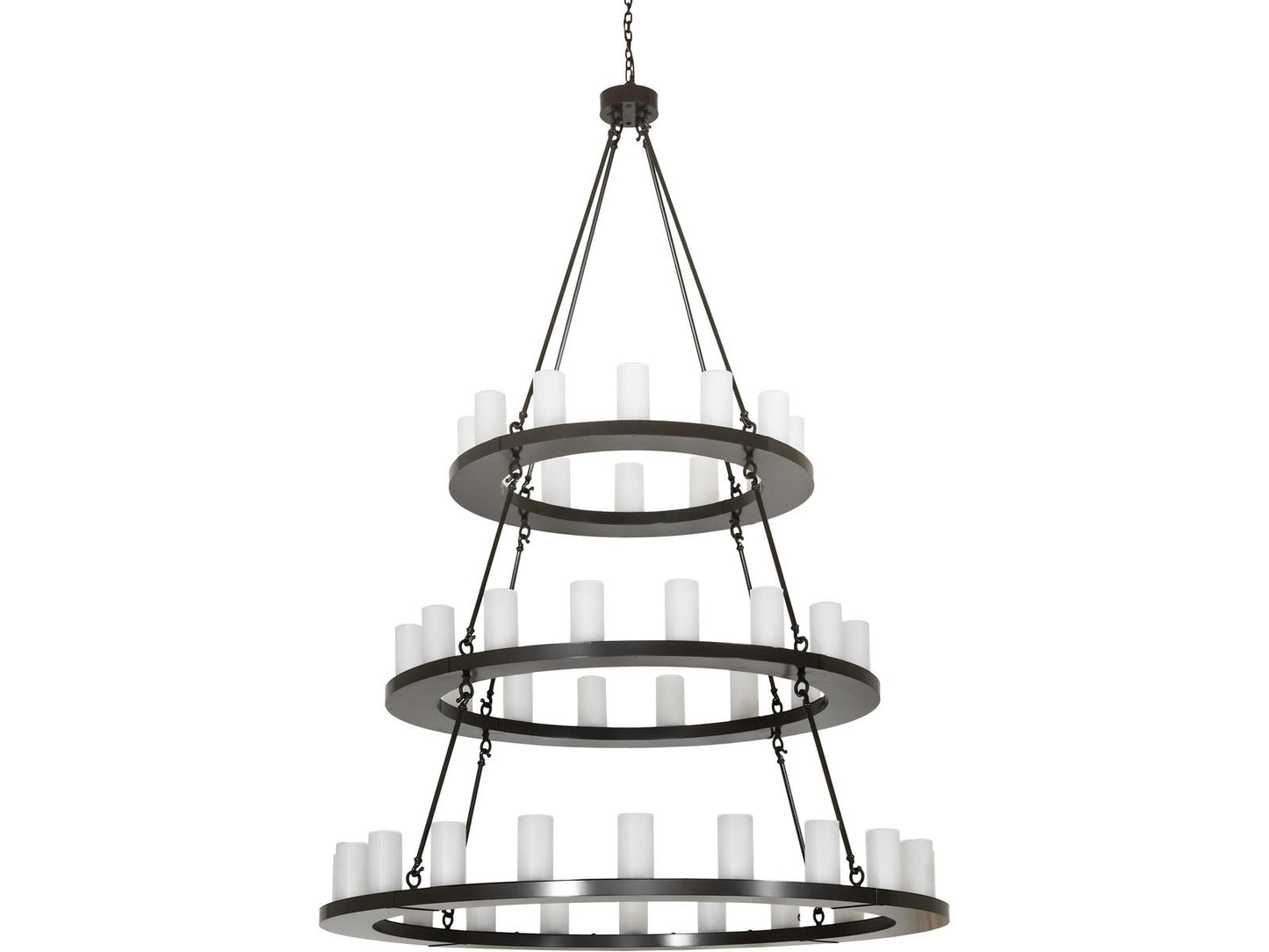 Meyda Loxley 48-Light Cylinder Tiered Chandelier in Timeless Bronze