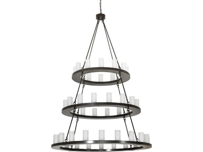 Meyda Loxley 48-Light Cylinder Tiered Chandelier in Timeless Bronze