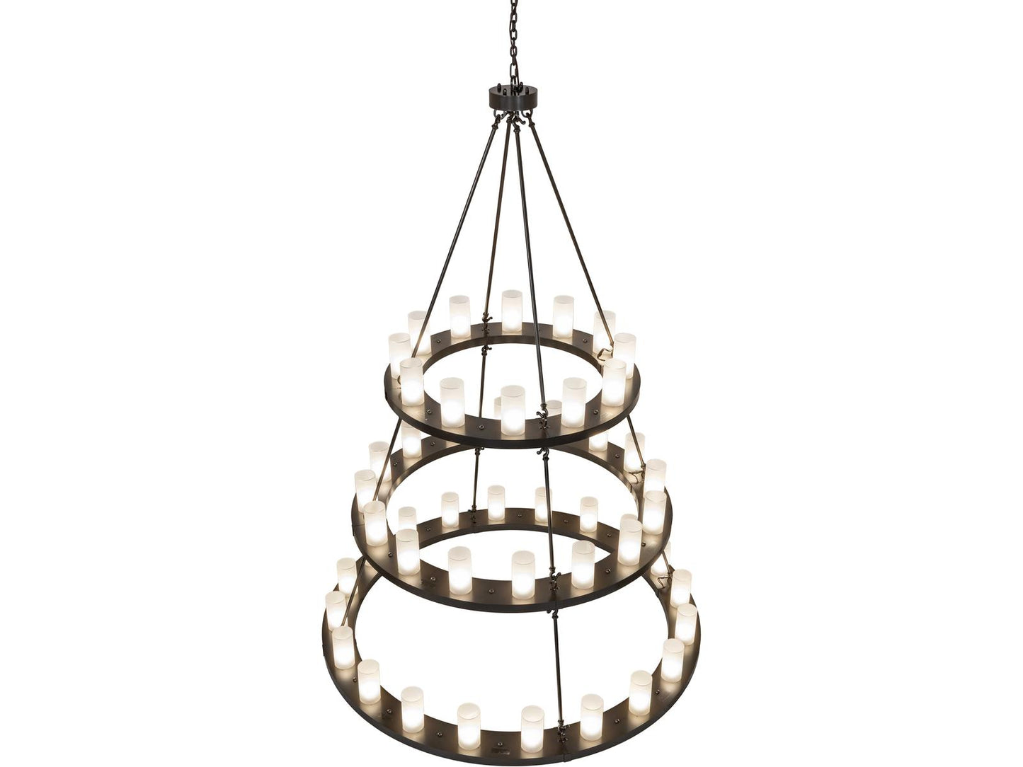 Meyda Loxley 48-Light Cylinder Tiered Chandelier in Timeless Bronze