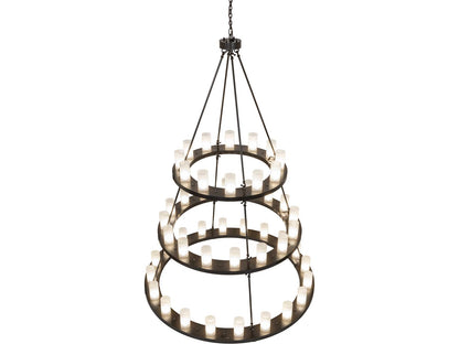 Meyda Loxley 48-Light Cylinder Tiered Chandelier in Timeless Bronze