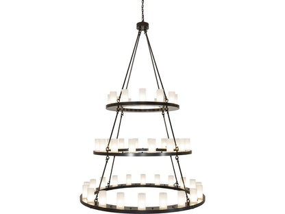 Meyda Loxley 48-Light Cylinder Tiered Chandelier in Timeless Bronze