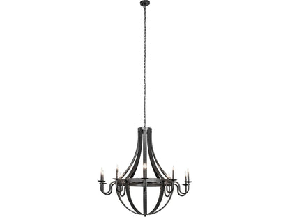 Meyda Barrel Stave 10-Light Wrought Iron Candelabra Chandelier