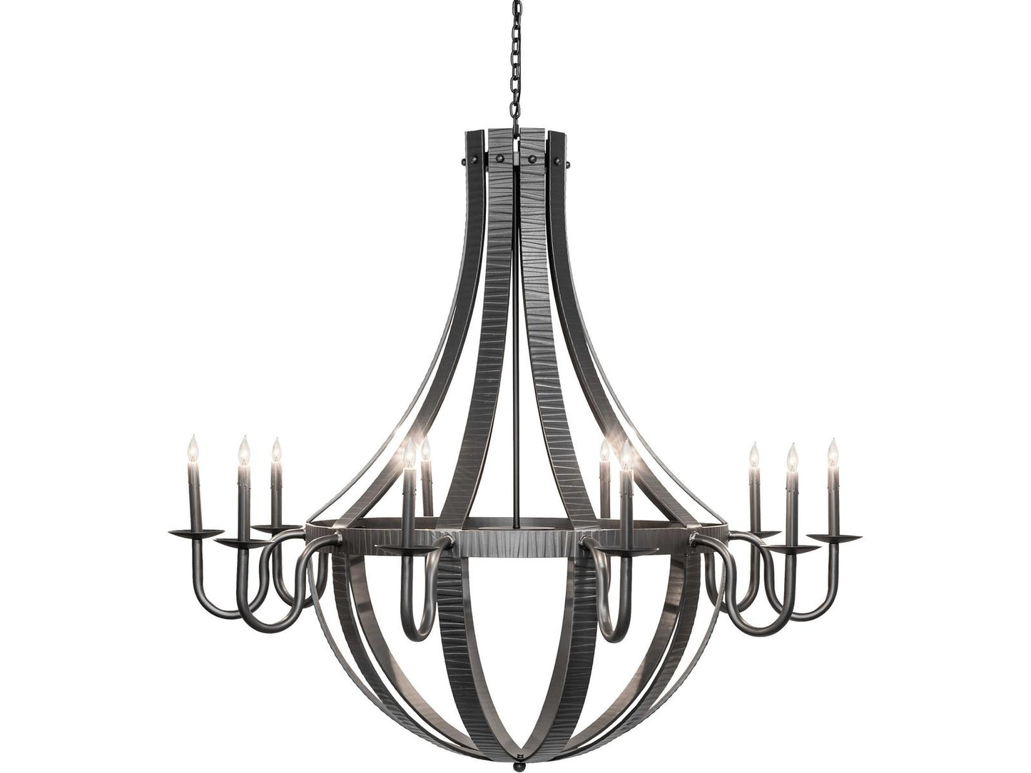 Meyda Barrel Stave 10-Light Wrought Iron Candelabra Chandelier