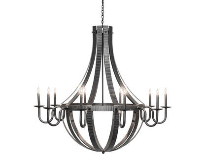 Meyda Barrel Stave 10-Light Wrought Iron Candelabra Chandelier