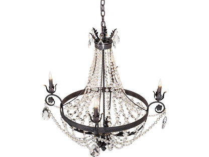 Meyda Antonia 4-Light Traditional Chandelier in Chestnut Brown with Crystal Accents