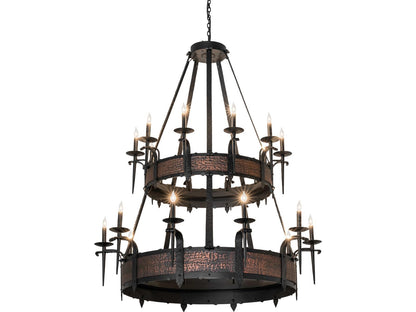 Meyda Costello 20-Light Flat Black Textured Copper Traditional Tiered Chandelier