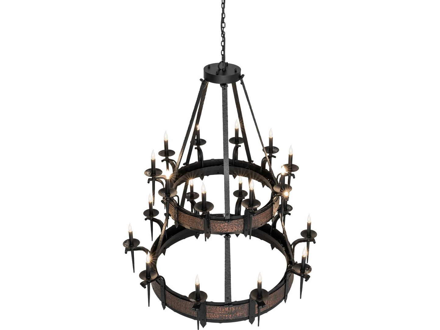 Meyda Costello 20-Light Flat Black Textured Copper Traditional Tiered Chandelier