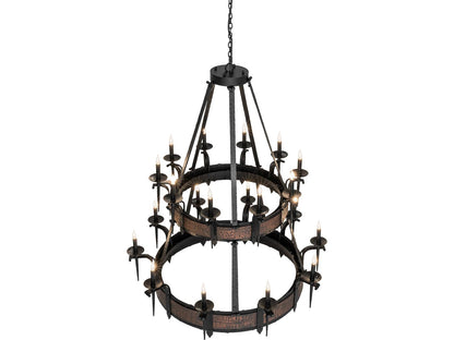 Meyda Costello 20-Light Flat Black Textured Copper Traditional Tiered Chandelier