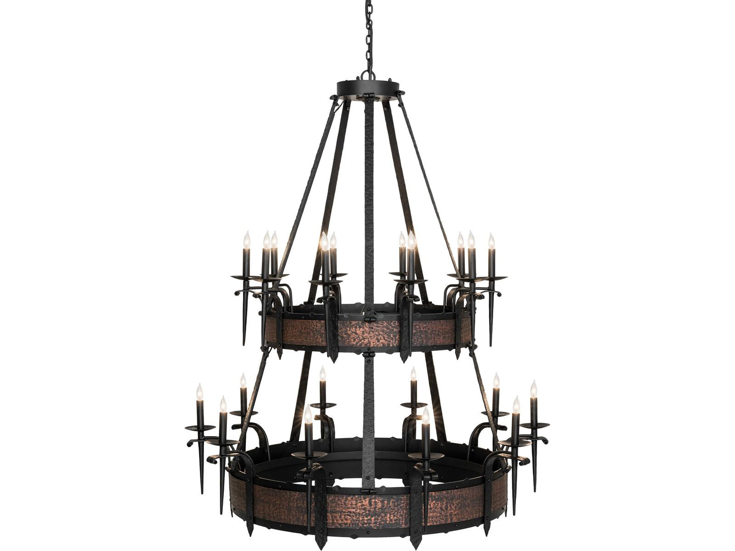 Meyda Costello 20-Light Flat Black Textured Copper Traditional Tiered Chandelier
