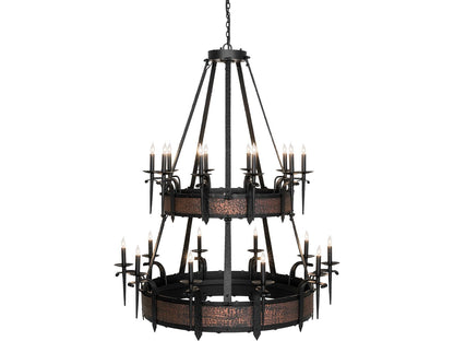 Meyda Costello 20-Light Flat Black Textured Copper Traditional Tiered Chandelier
