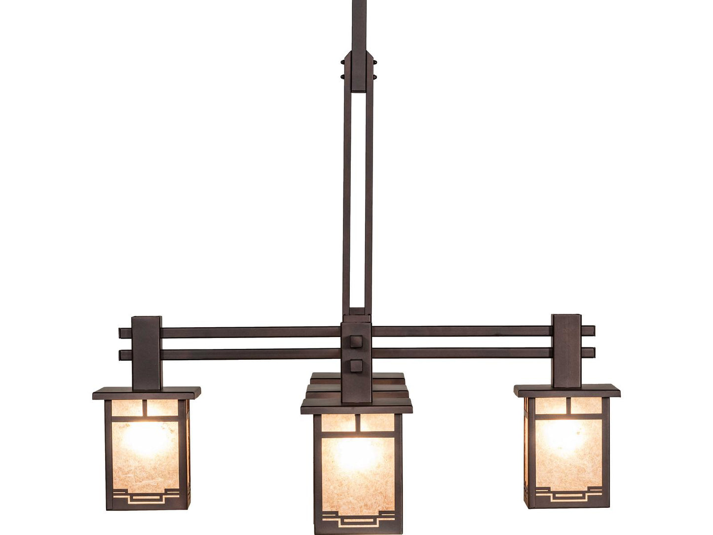 Meyda Roylance 5-Light Geometric Chandelier in Mahogany Bronze with Silver Mica