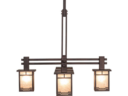Meyda Roylance 5-Light Geometric Chandelier in Mahogany Bronze with Silver Mica