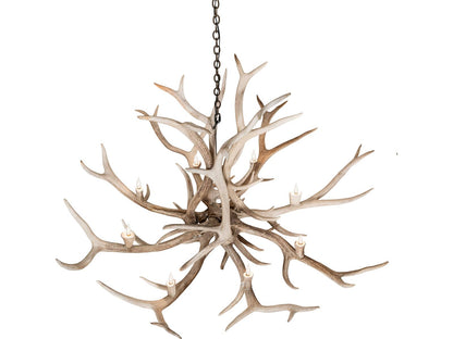 Meyda Antlers 8-Light Bleached Antler Chandelier in Off White