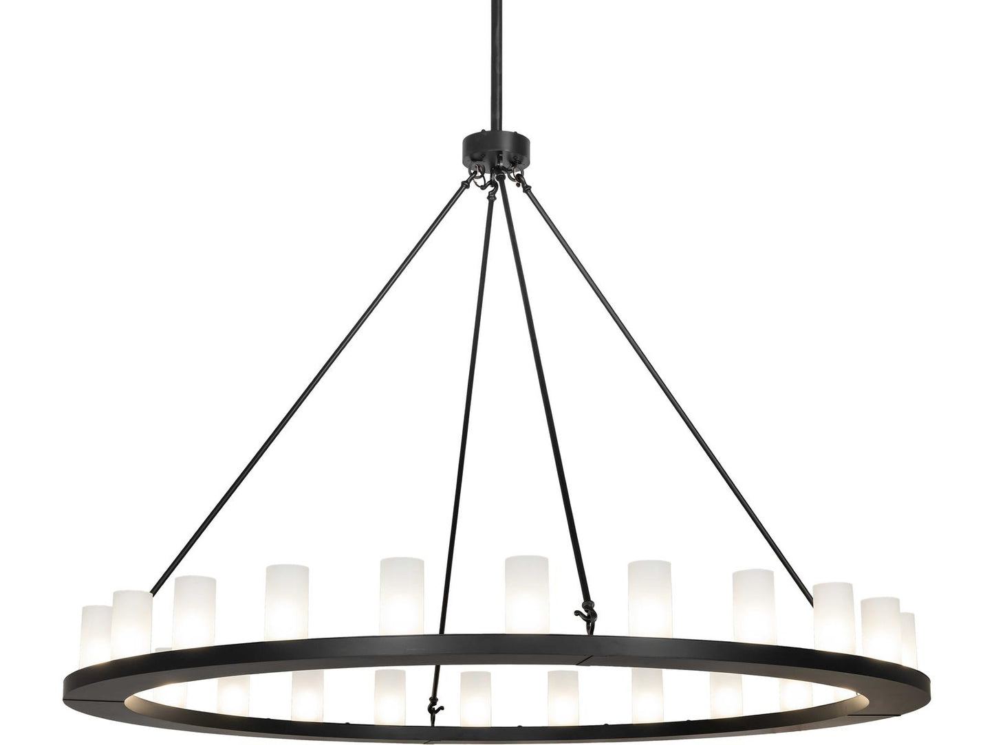 Meyda Loxley 24-Light Clear Frosted Glass Chandelier in Solar Black