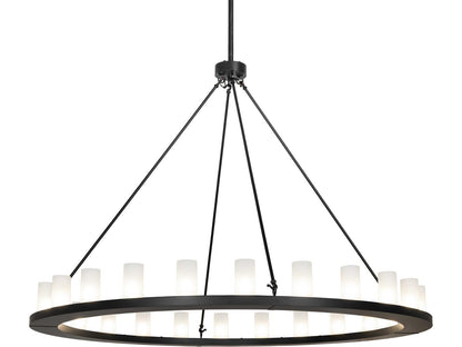 Meyda Loxley 24-Light Clear Frosted Glass Chandelier in Solar Black