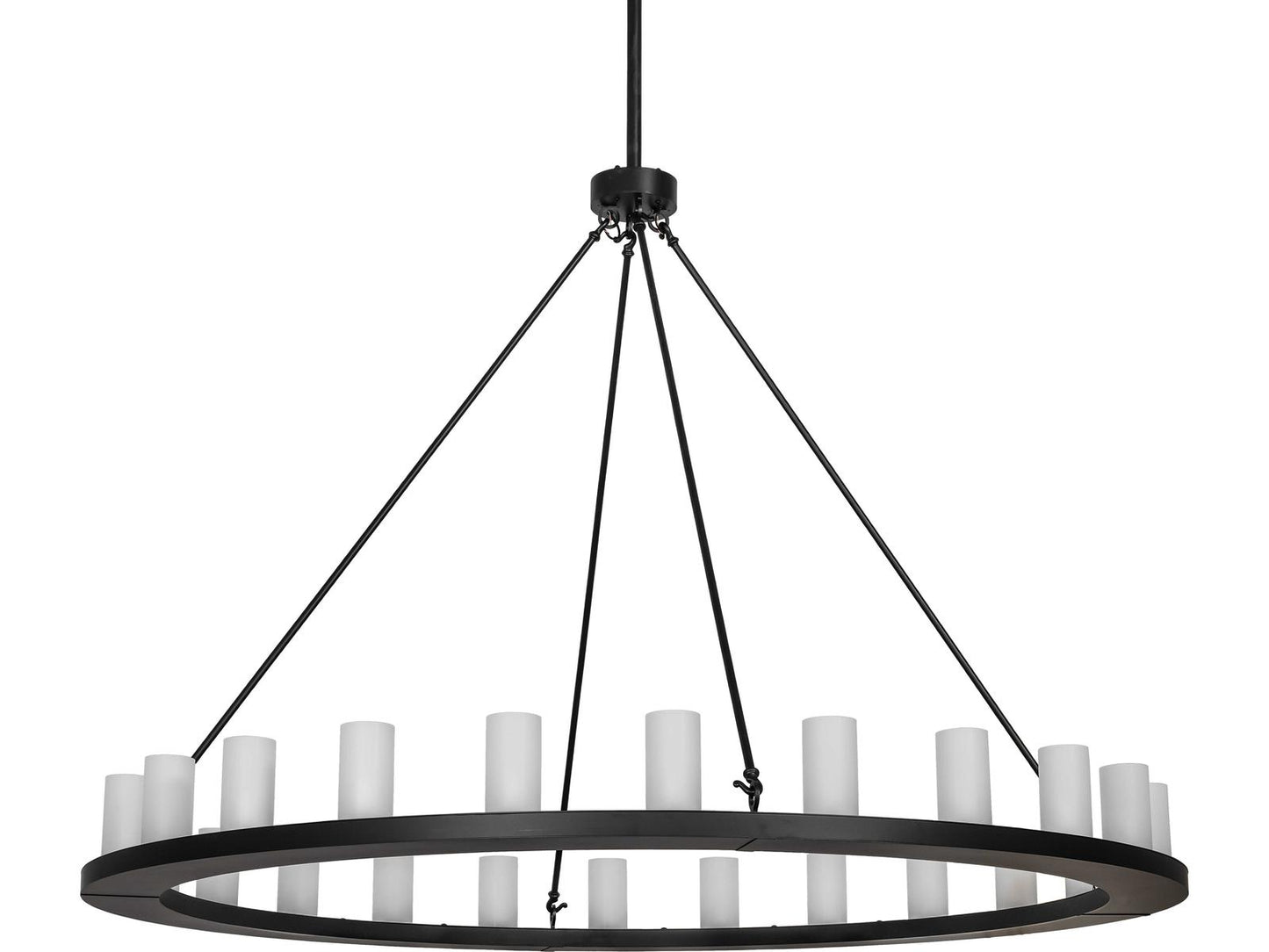 Meyda Loxley 24-Light Clear Frosted Glass Chandelier in Solar Black