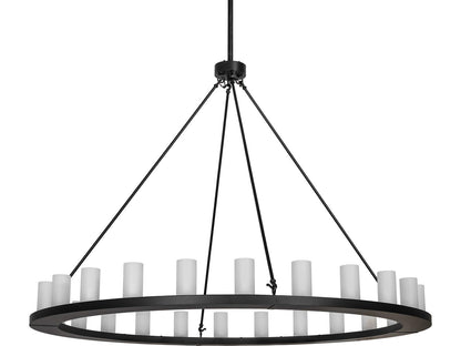 Meyda Loxley 24-Light Clear Frosted Glass Chandelier in Solar Black