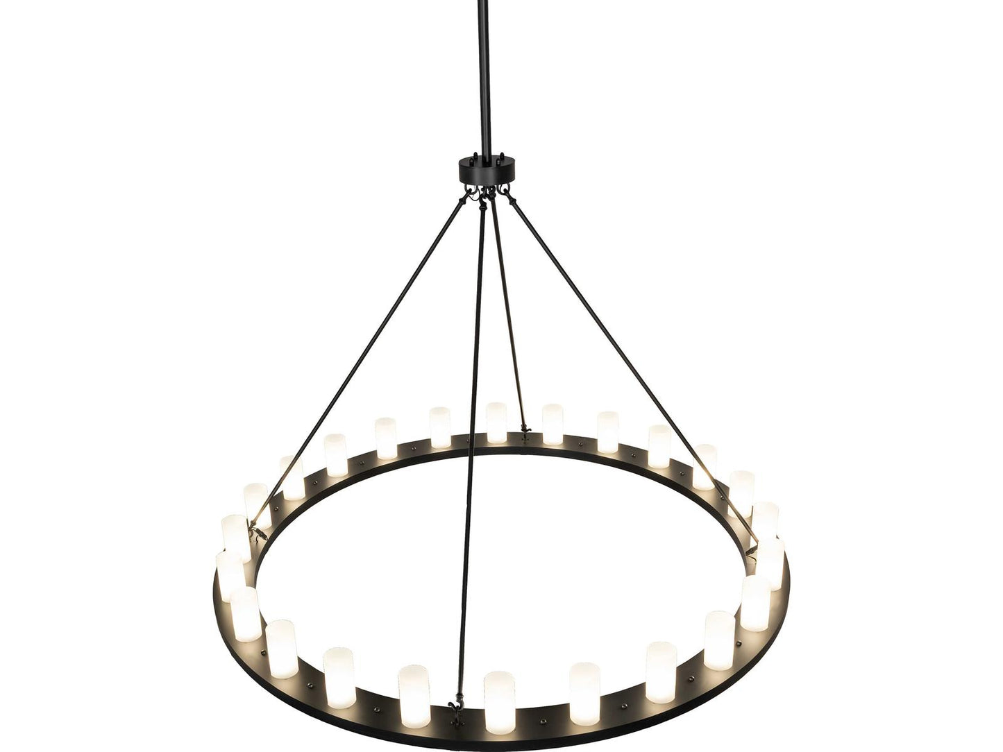 Meyda Loxley 24-Light Clear Frosted Glass Chandelier in Solar Black