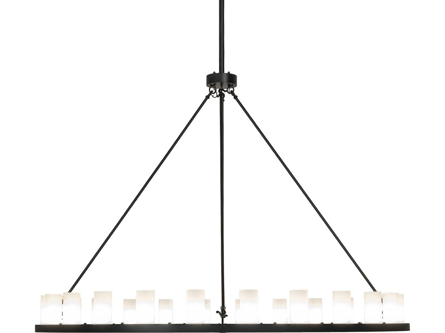 Meyda Loxley 24-Light Clear Frosted Glass Chandelier in Solar Black