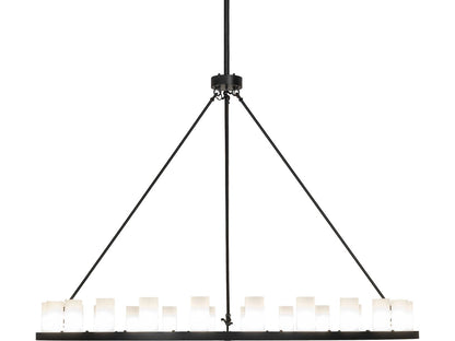 Meyda Loxley 24-Light Clear Frosted Glass Chandelier in Solar Black