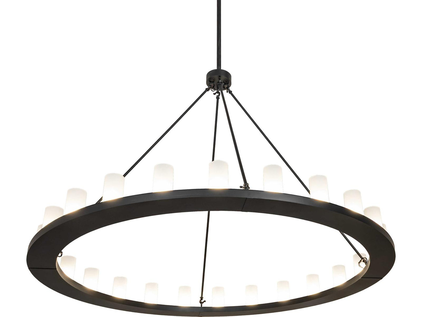 Meyda Loxley 24-Light Clear Frosted Glass Chandelier in Solar Black