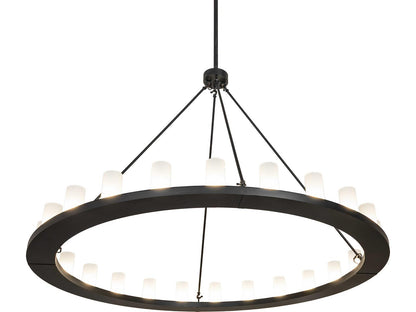 Meyda Loxley 24-Light Clear Frosted Glass Chandelier in Solar Black