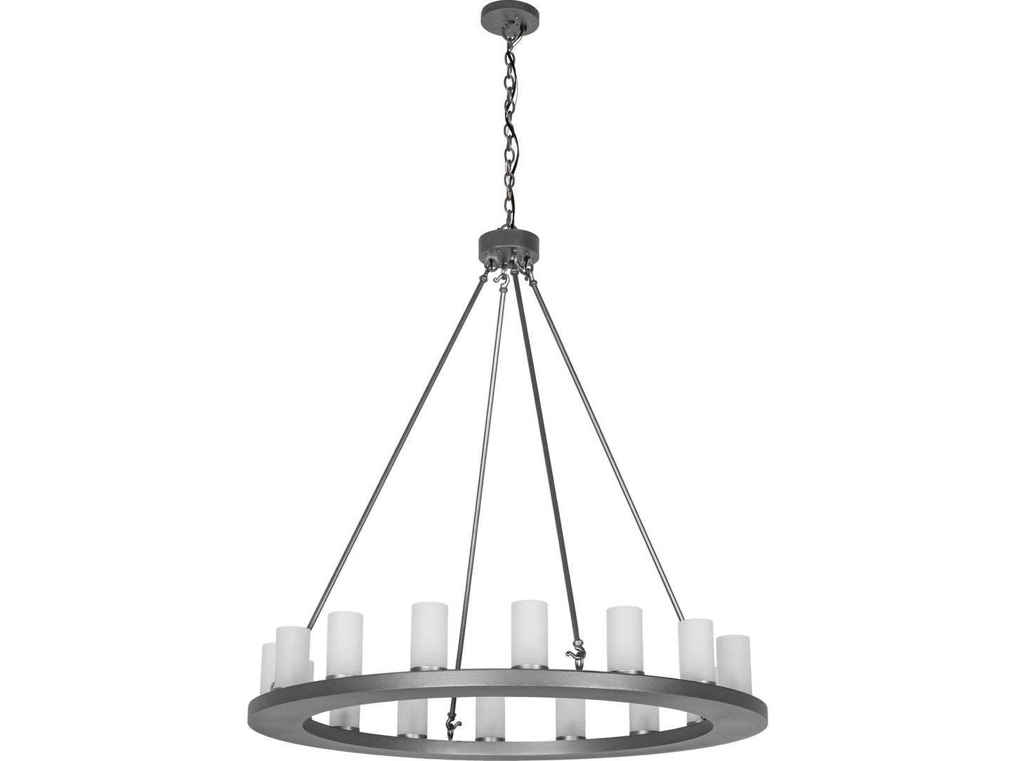 Meyda Loxley 16-Light Chandelier with Clear Frosted Glass and Blackened Pewter Finish