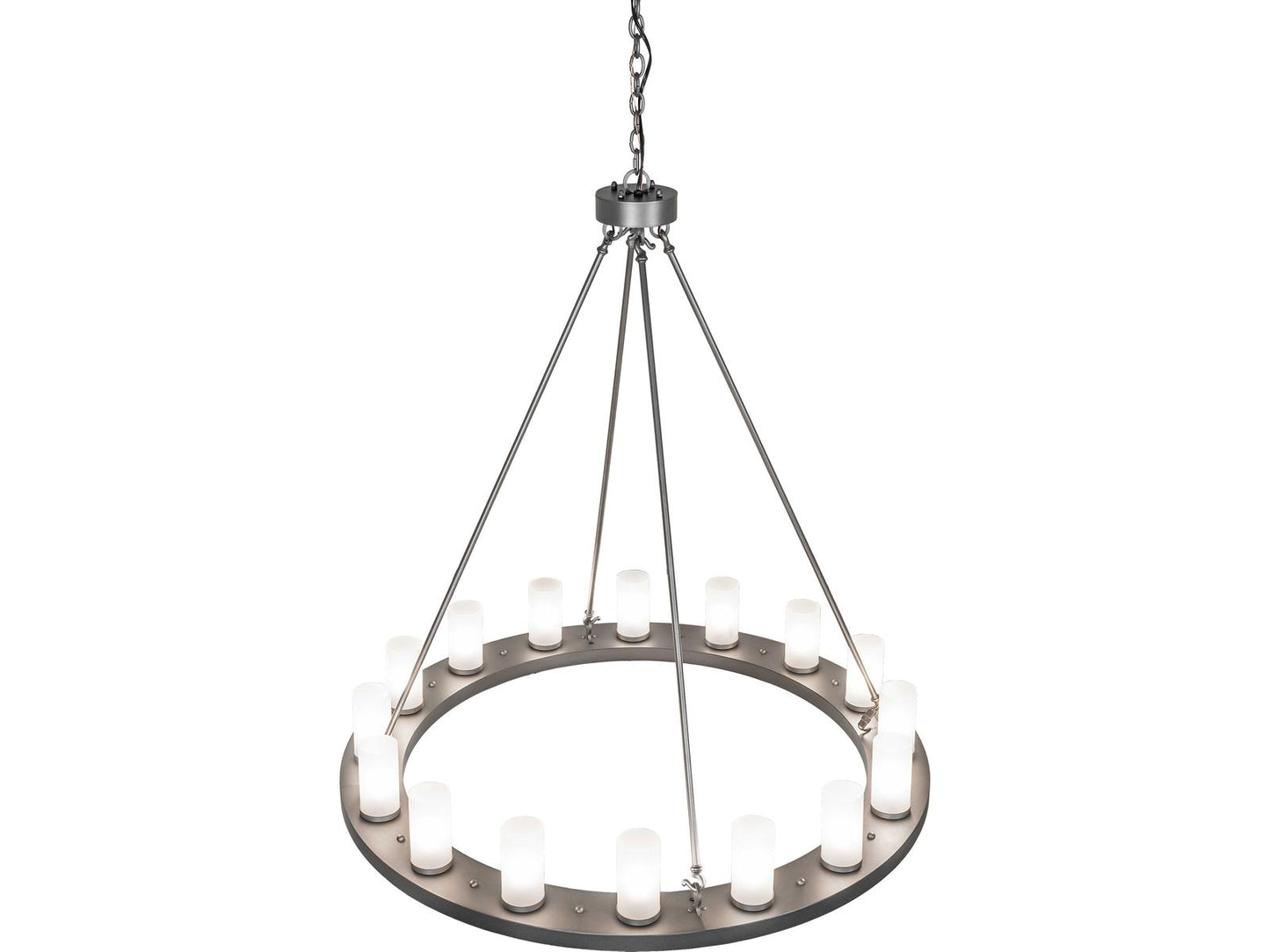 Meyda Loxley 16-Light Chandelier with Clear Frosted Glass and Blackened Pewter Finish